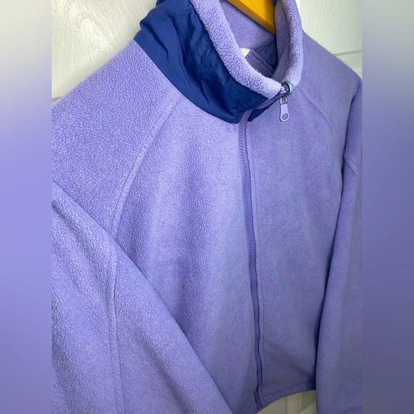 Vintage Y2K Columbia Retro Purple Women’s Full Zip Fleece Drawstring Jacket - Picture 6 of 13